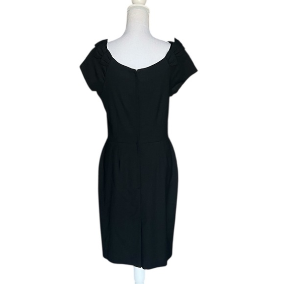 Chic Black Dress LBD Miriam bows at neckline details Kate Spade size 8 Modest - Picture 4 of 7